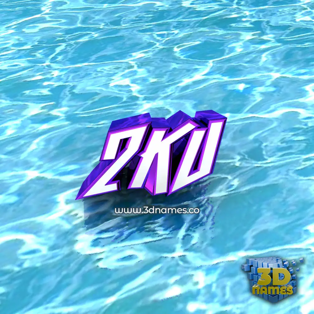 2ku in Water style - 3D name wallpaper