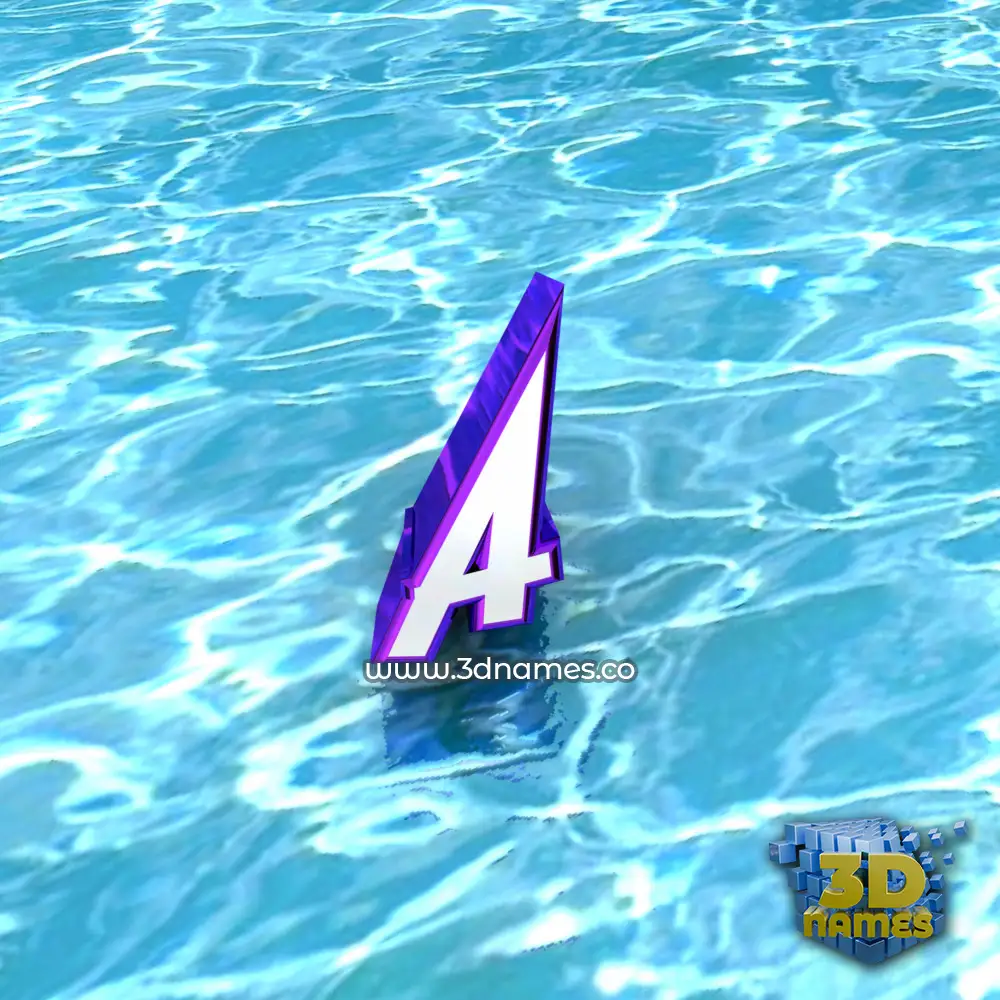 a in Water style - 3D name wallpaper
