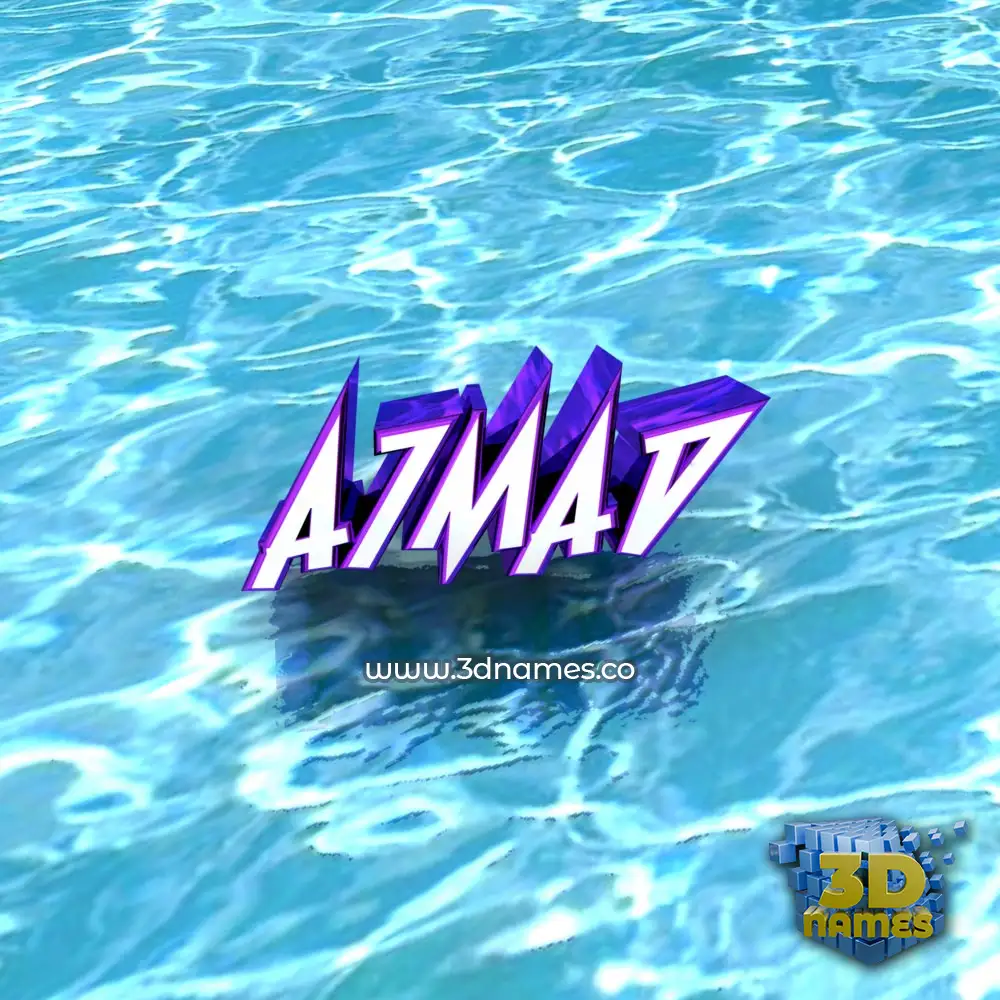 a7mad in Water style - 3D name wallpaper