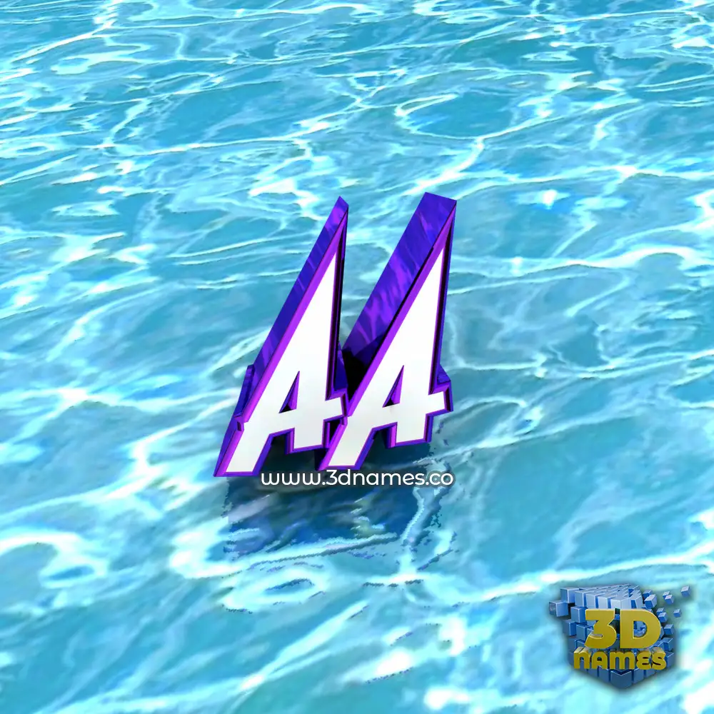 aa in Water style - 3D name wallpaper