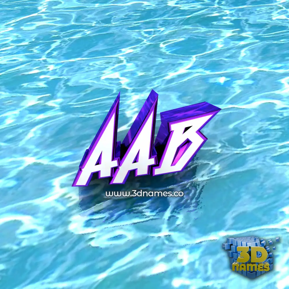 aab in Water style - 3D name wallpaper