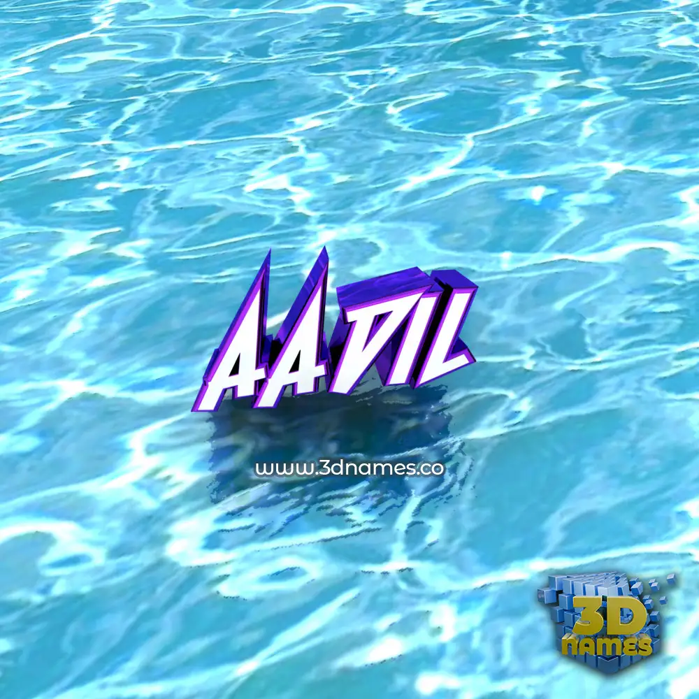 aadil in Water style - 3D name wallpaper