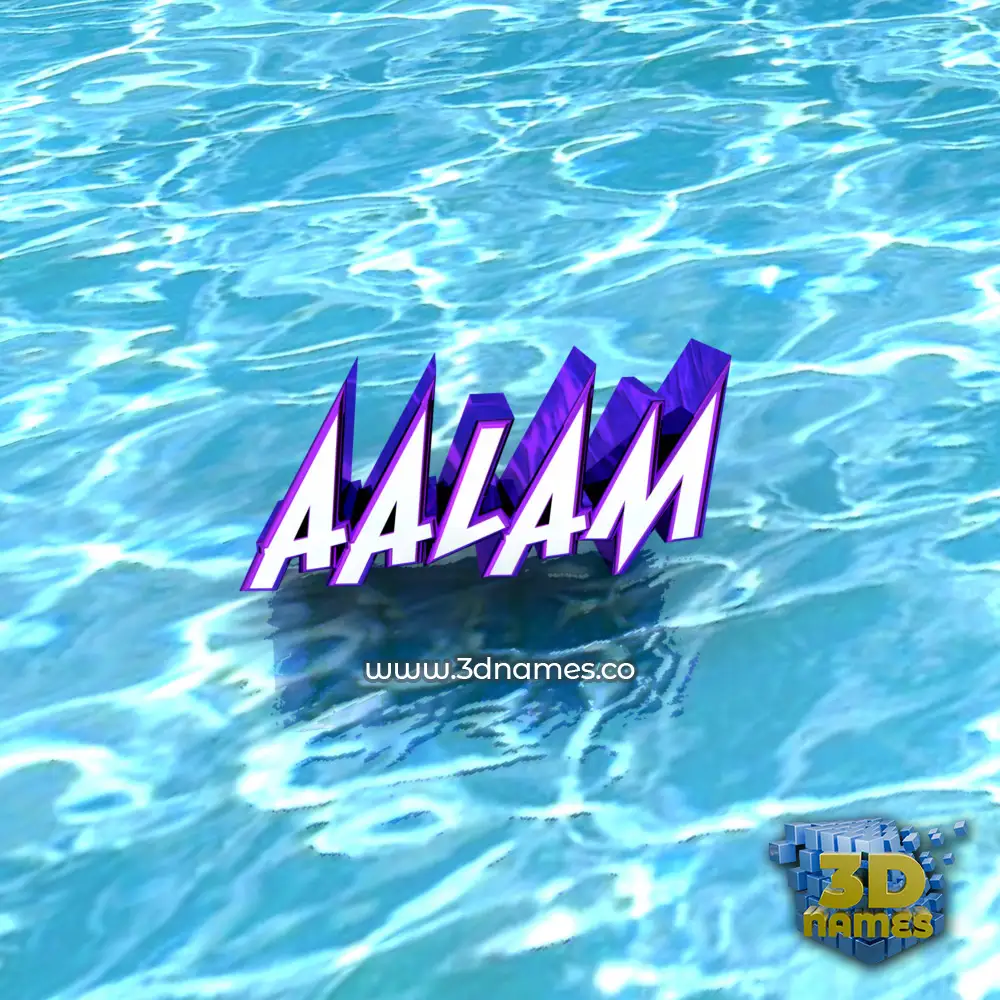 aalam in Water style - 3D name wallpaper