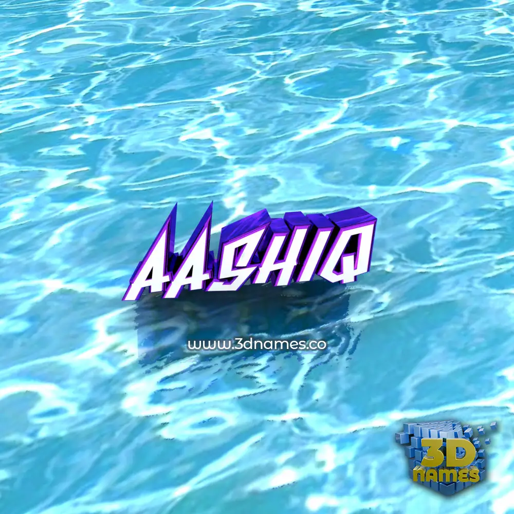 aashiq in Water style - 3D name wallpaper