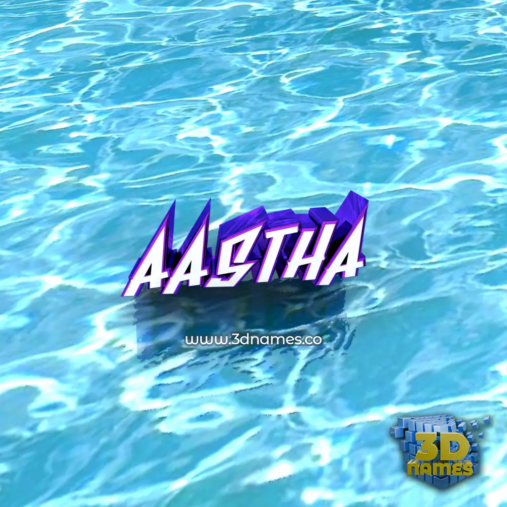 aastha in Water style - 3D name wallpaper