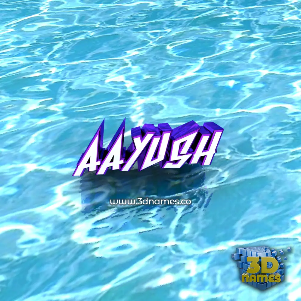 aayush in Water style - 3D name wallpaper
