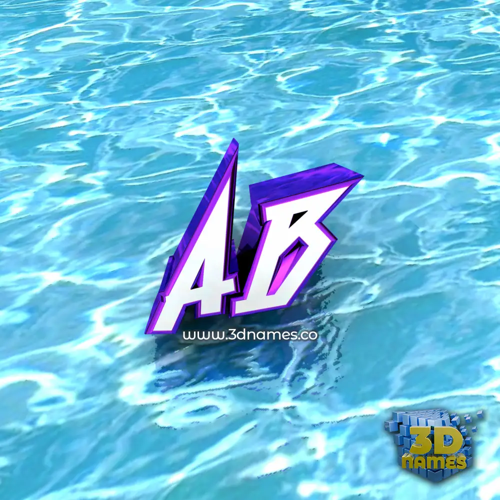 ab in Water style - 3D name wallpaper