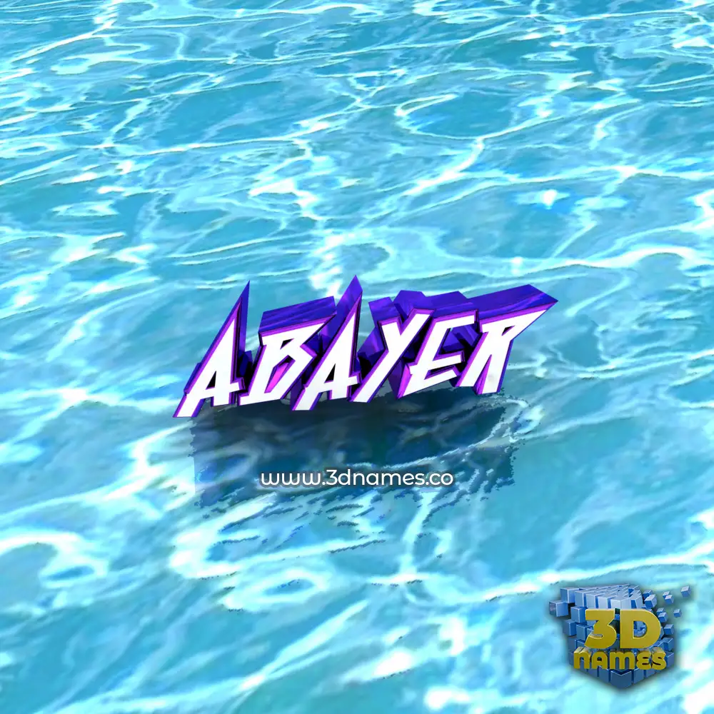 abayer in Water style - 3D name wallpaper