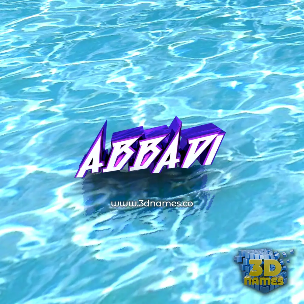 abbadi in Water style - 3D name wallpaper