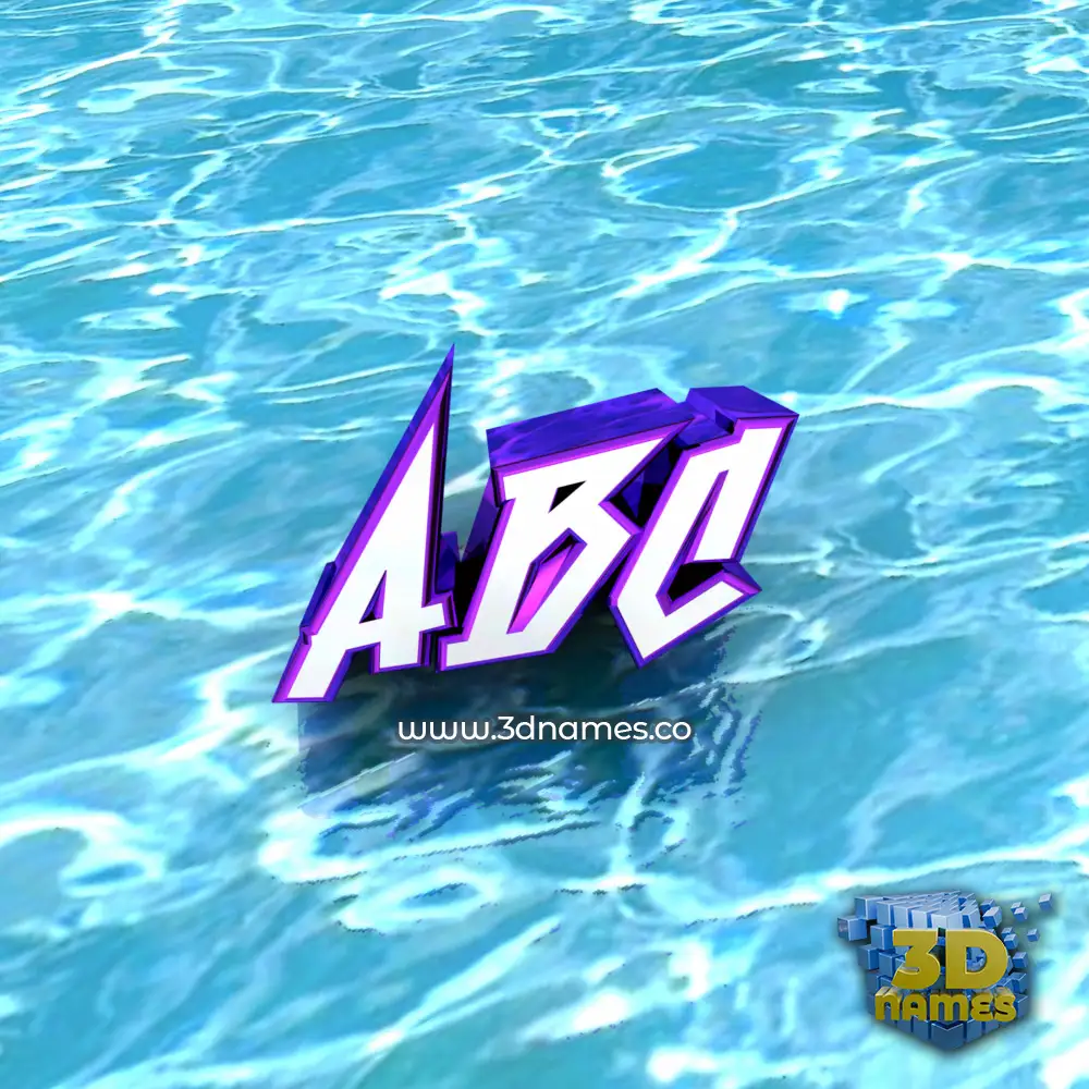 abc in Water style - 3D name wallpaper