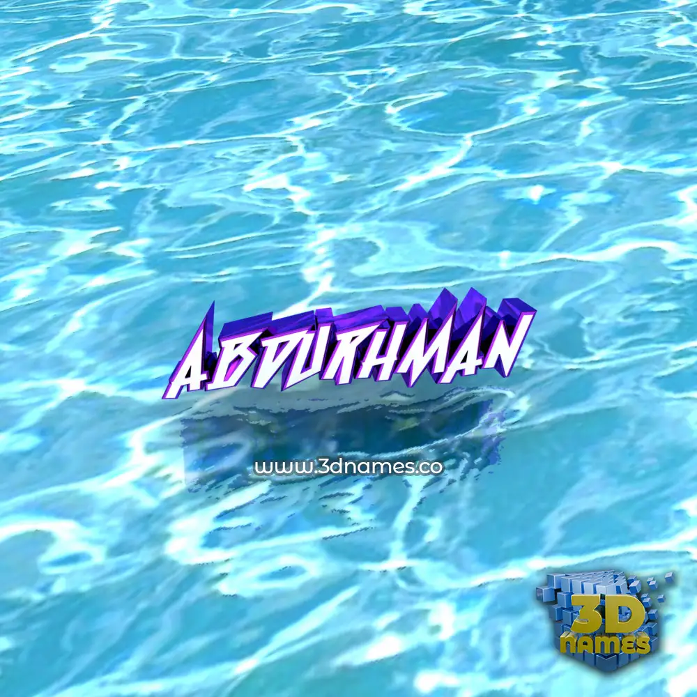 abdurhman in Water style - 3D name wallpaper