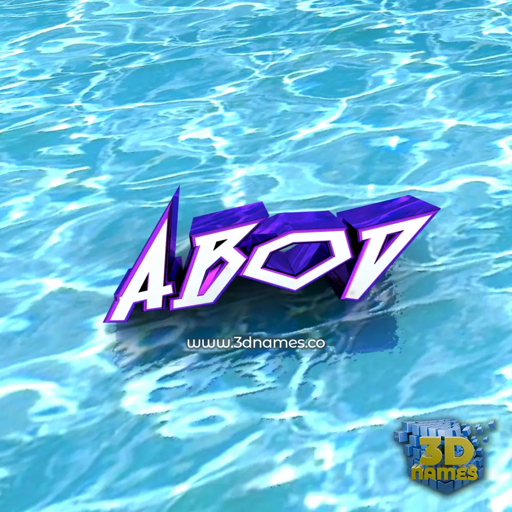 abod in Water style - 3D name wallpaper