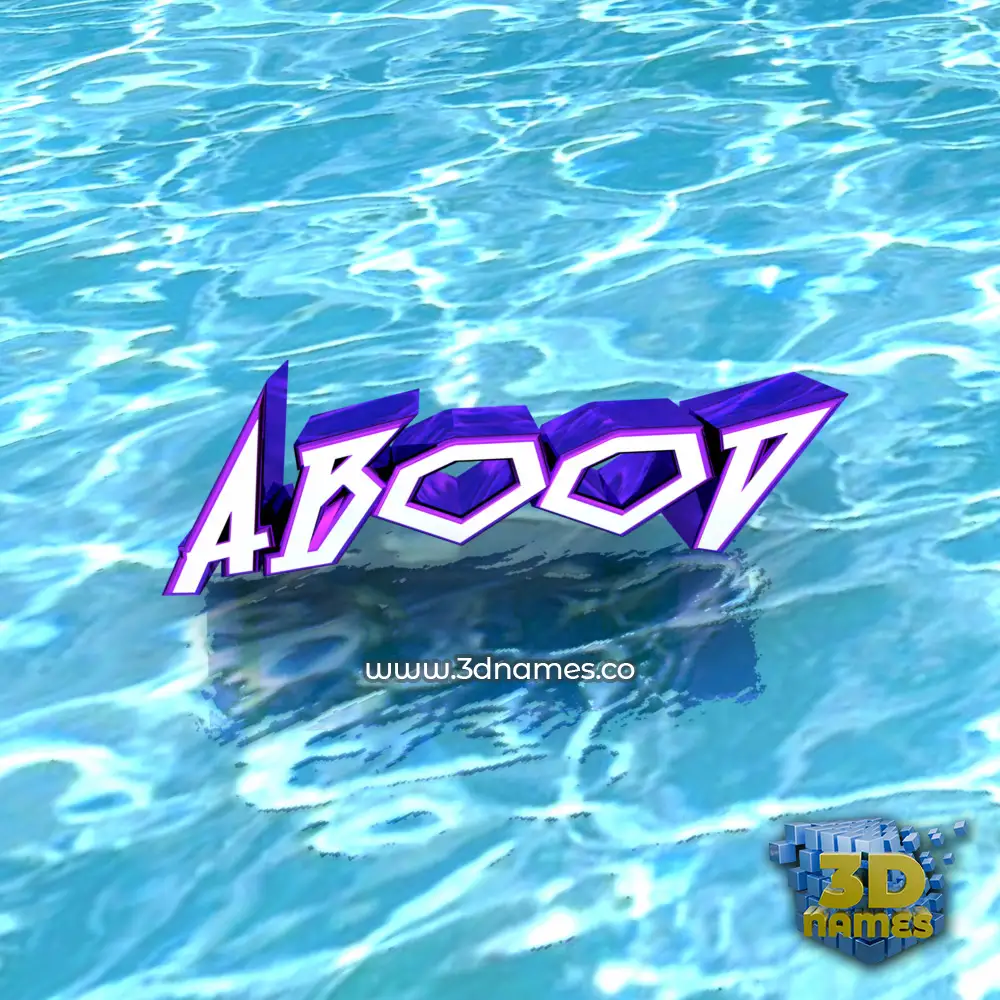 abood in Water style - 3D name wallpaper