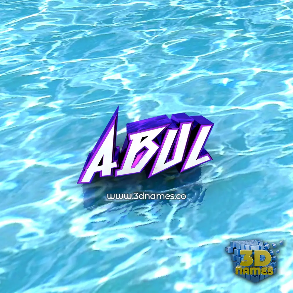 abul in Water style - 3D name wallpaper