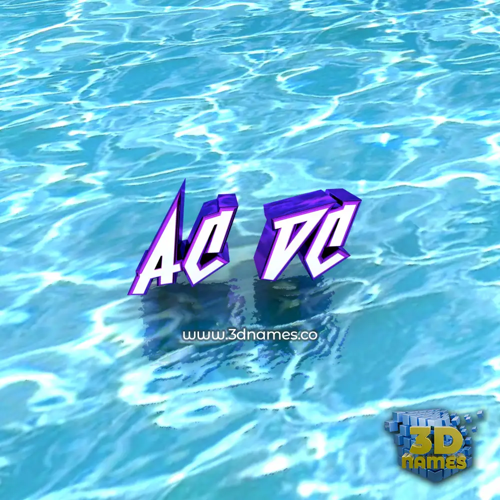 ac dc in Water style - 3D name wallpaper