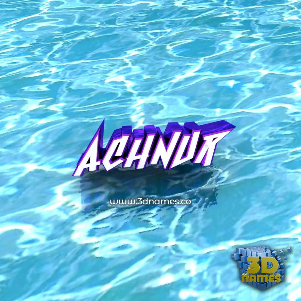 achnur in Water style - 3D name wallpaper