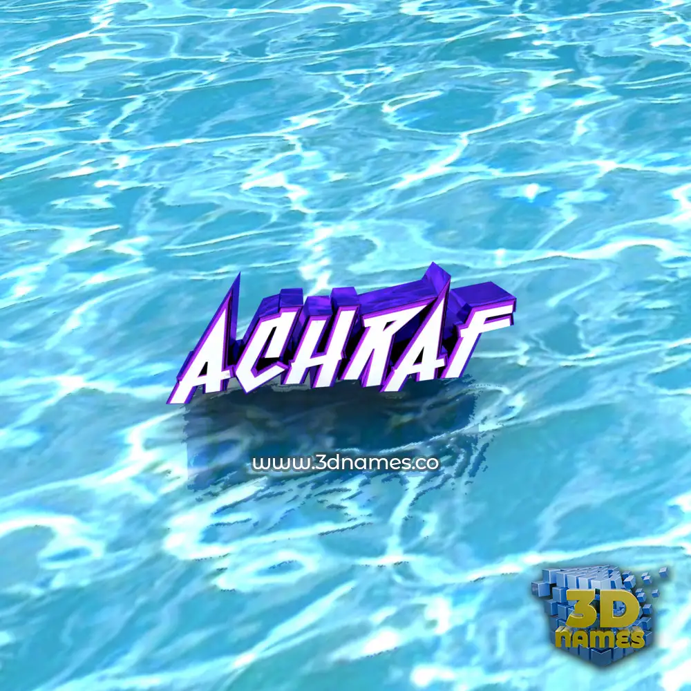 achraf in Water style - 3D name wallpaper