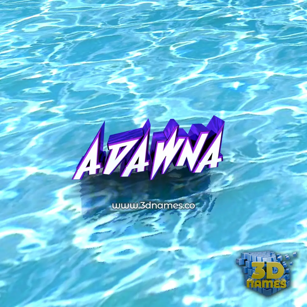 adawna in Water style - 3D name wallpaper