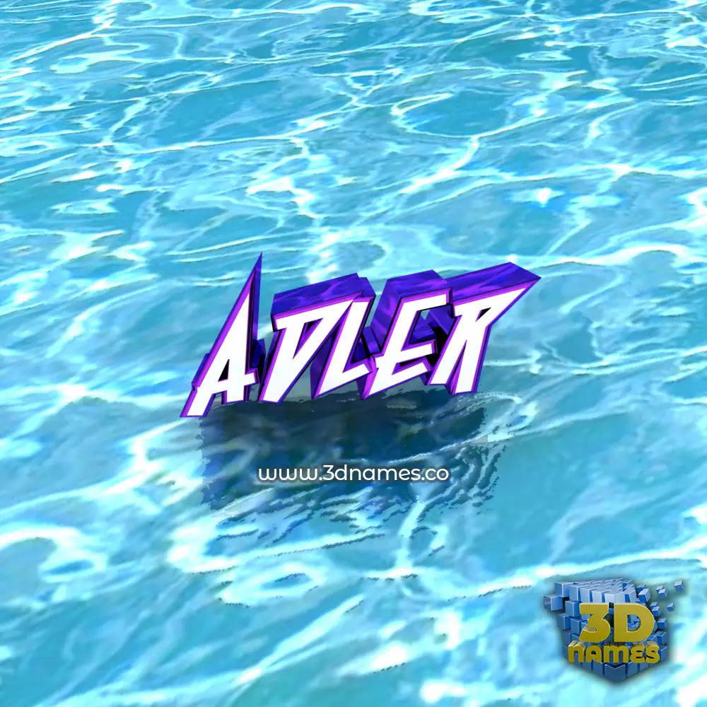 adler in Water style - 3D name wallpaper
