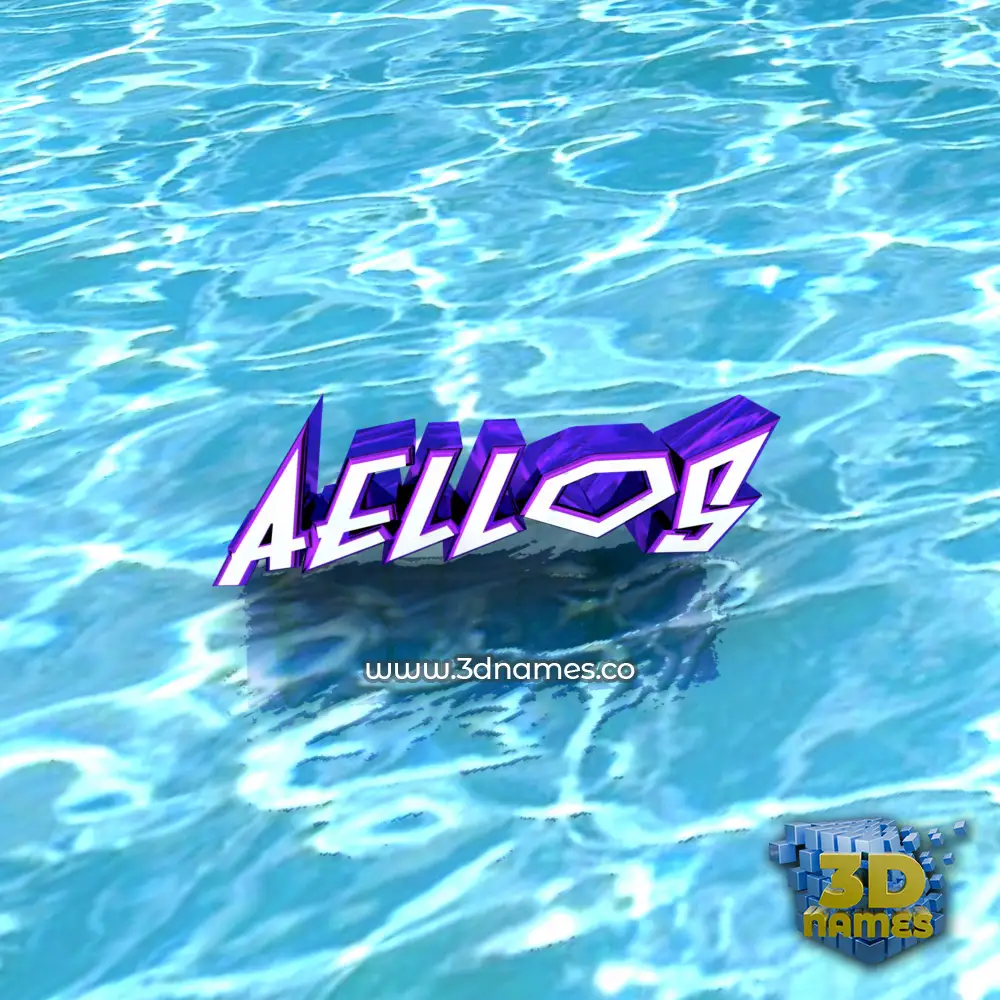 aellos in Water style - 3D name wallpaper