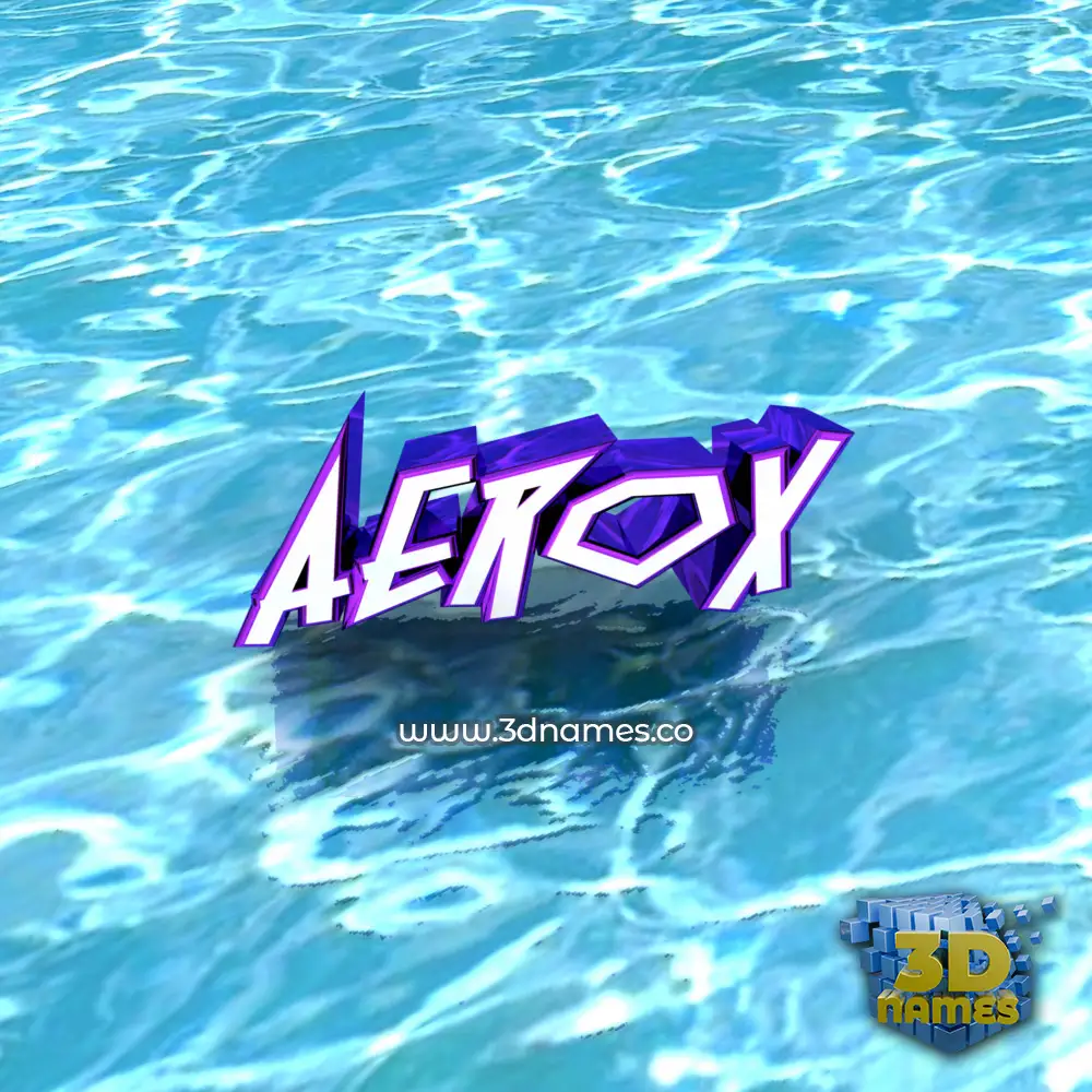 aerox in Water style - 3D name wallpaper