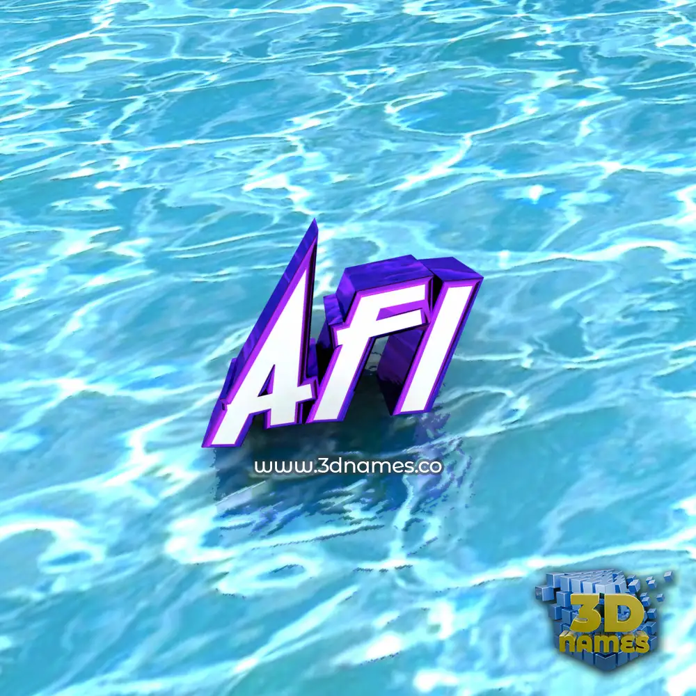 afi in Water style - 3D name wallpaper