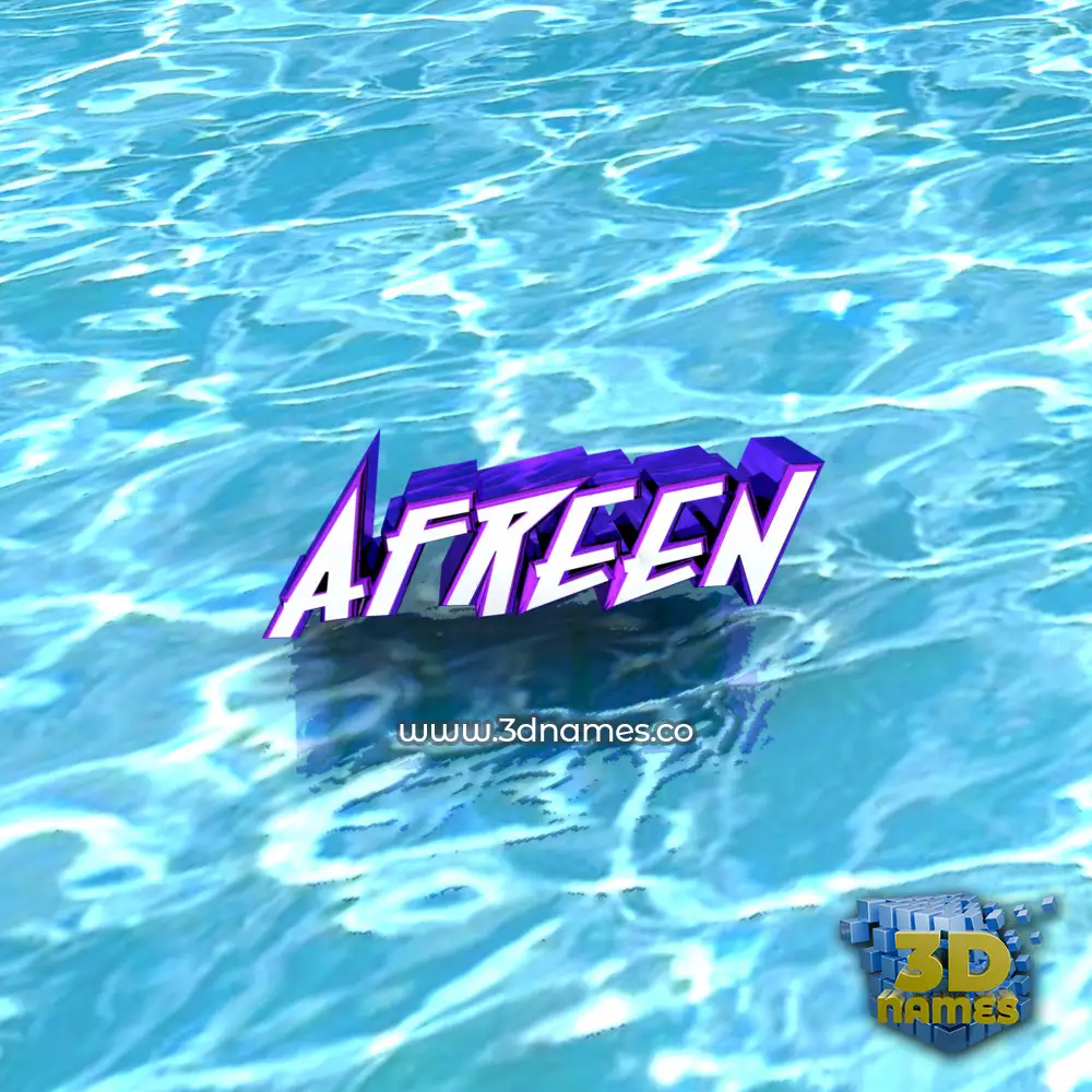 afreen in Water style - 3D name wallpaper