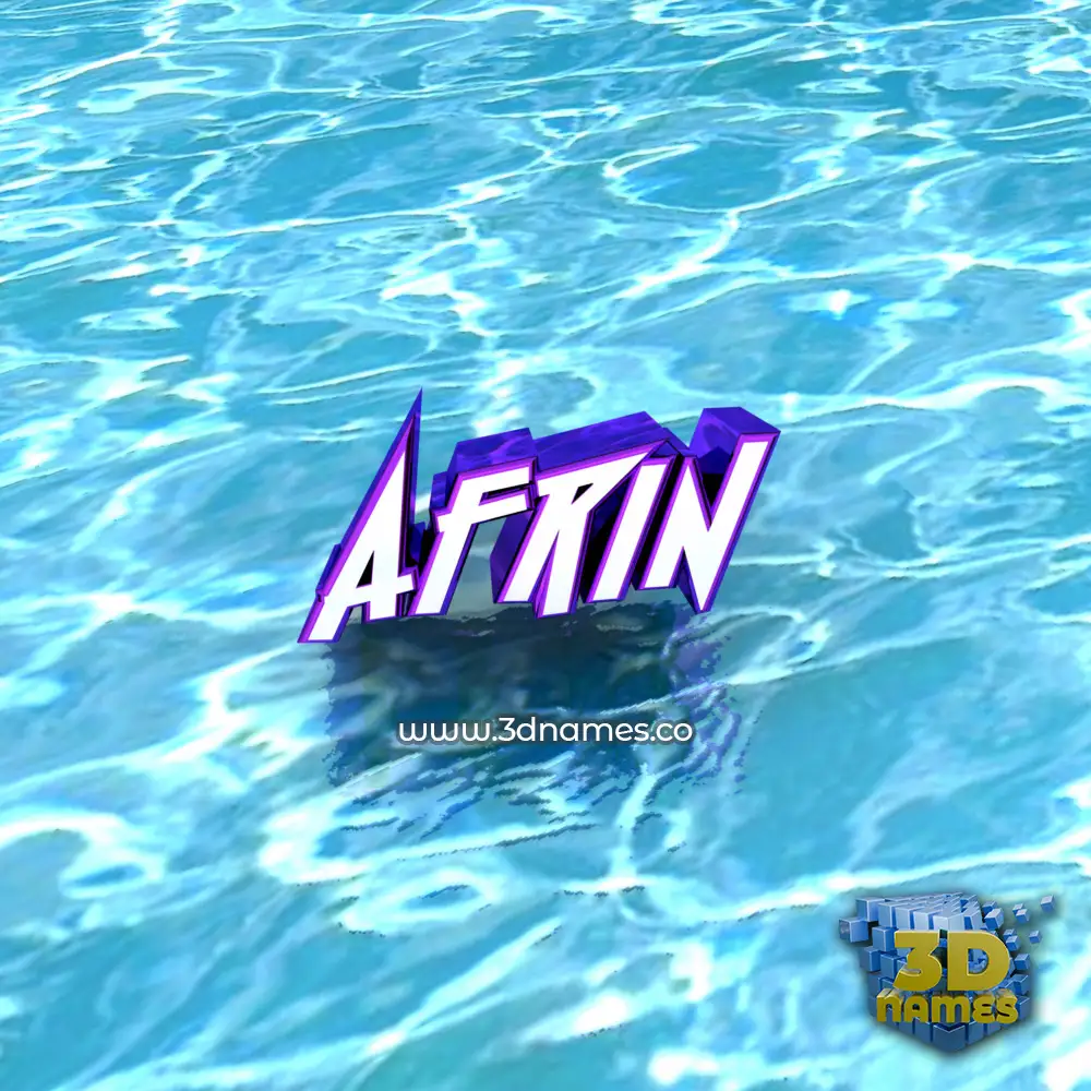 afrin in Water style - 3D name wallpaper