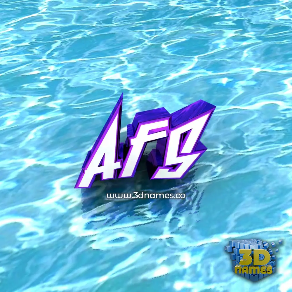 afs in Water style - 3D name wallpaper