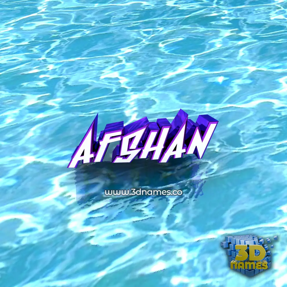 afshan in Water style - 3D name wallpaper