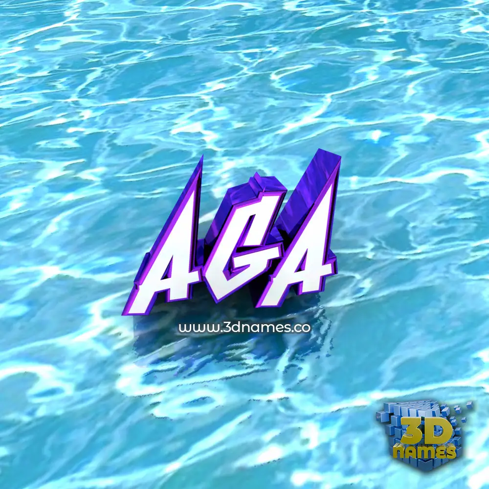 aga in Water style - 3D name wallpaper