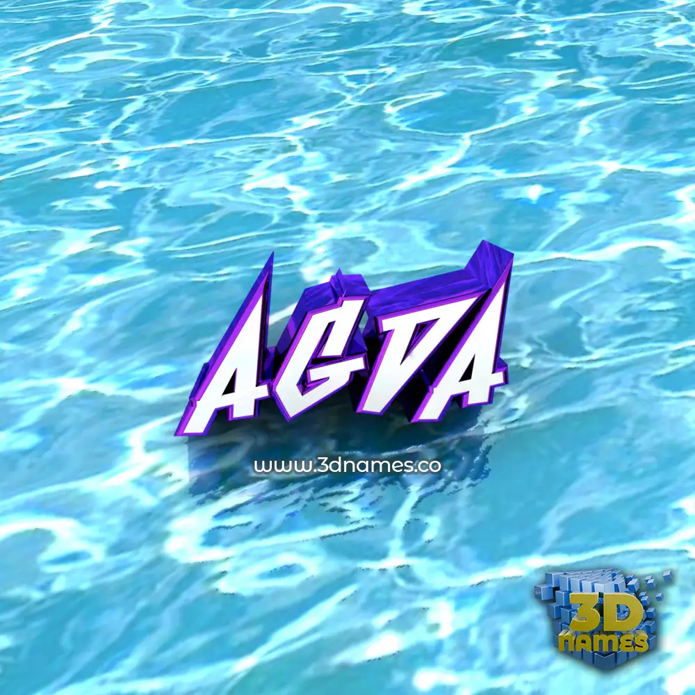 agda in Water style - 3D name wallpaper