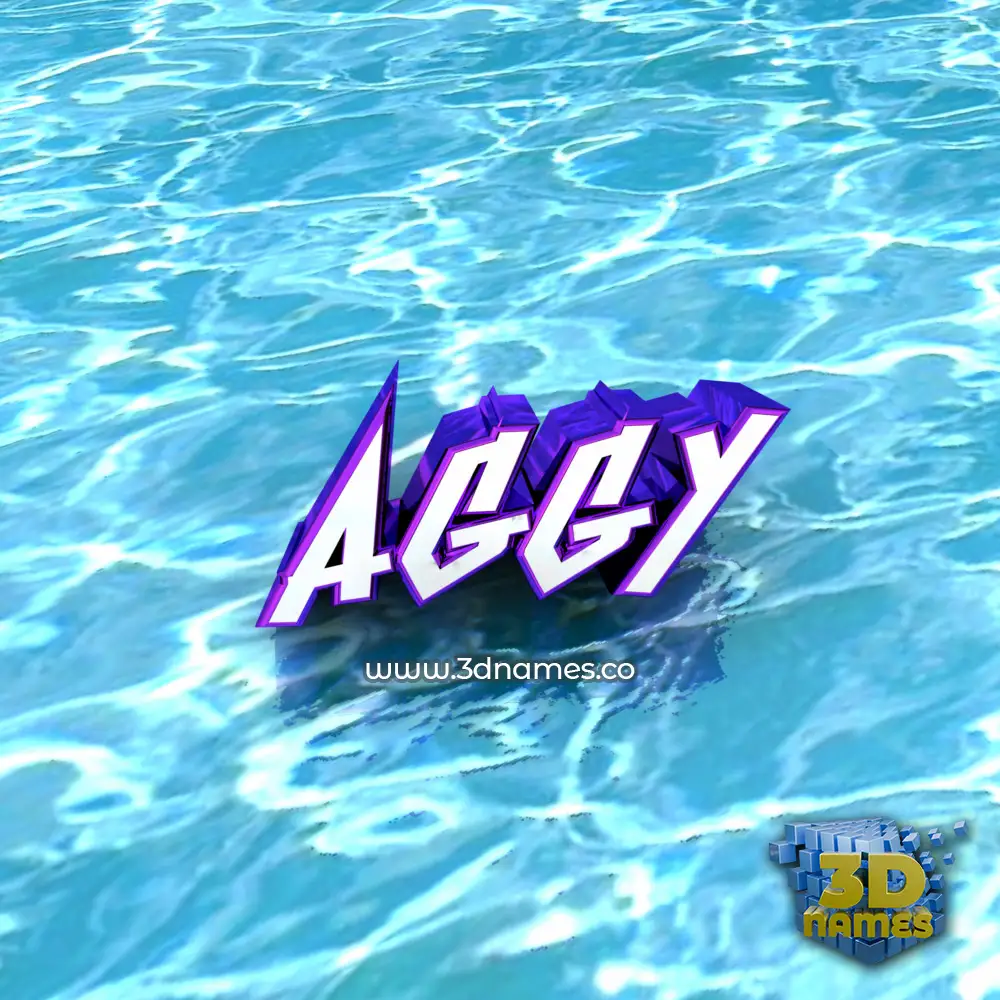 aggy in Water style - 3D name wallpaper