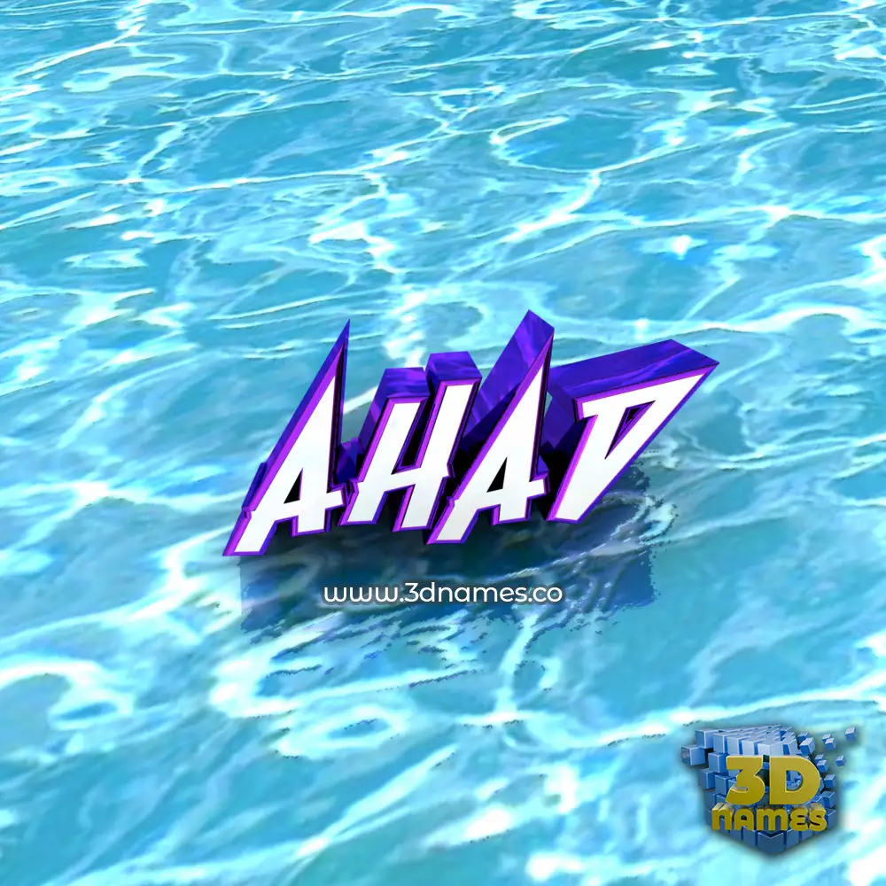 ahad in Water style - 3D name wallpaper