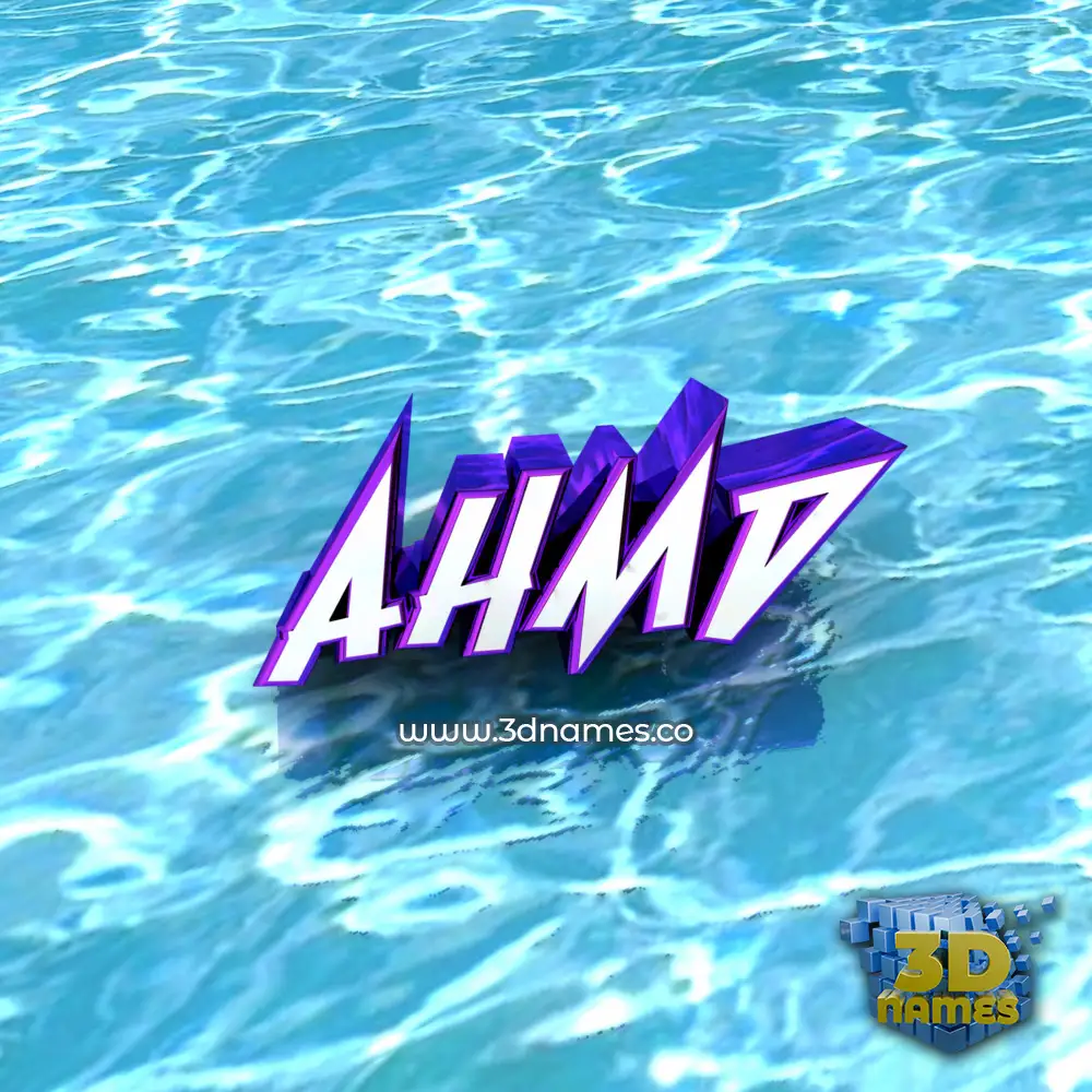 ahmd in Water style - 3D name wallpaper