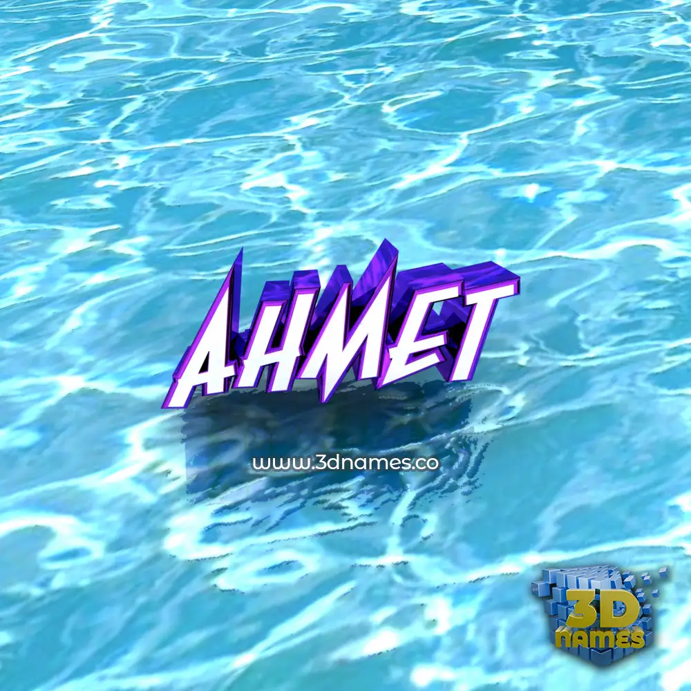 ahmet in Water style - 3D name wallpaper