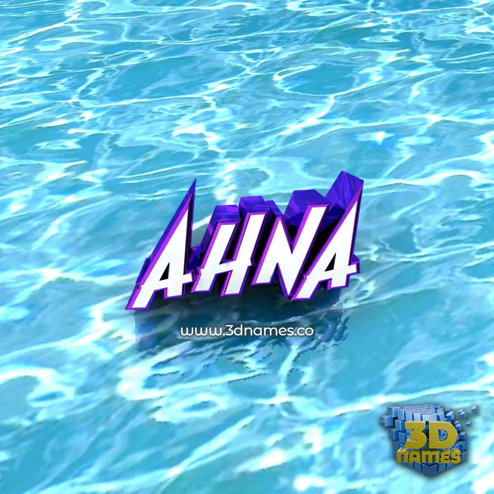 ahna in Water style - 3D name wallpaper