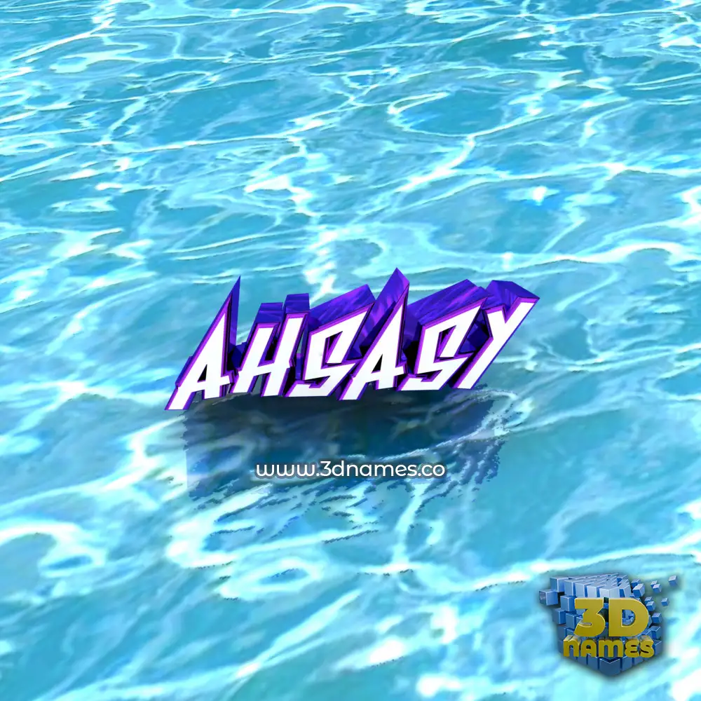 ahsasy in Water style - 3D name wallpaper