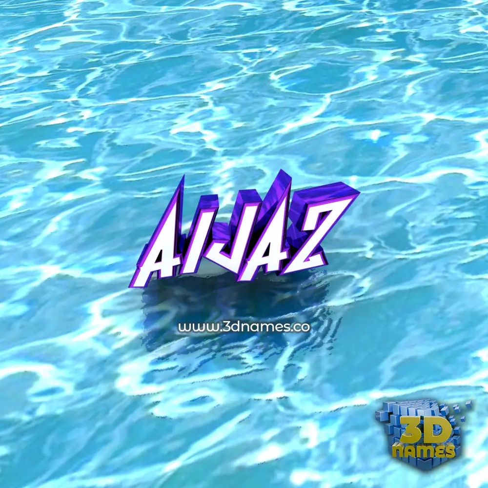 aijaz in Water style - 3D name wallpaper