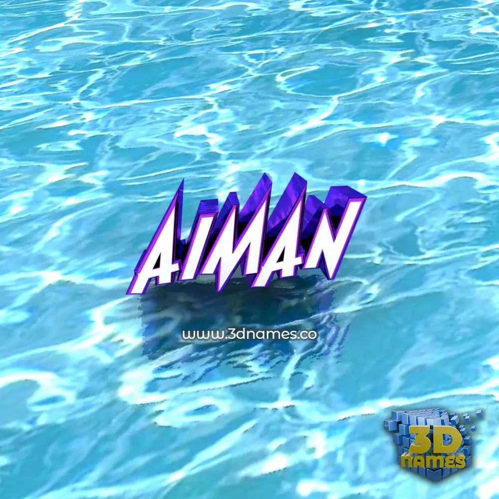 aiman in Water style - 3D name wallpaper