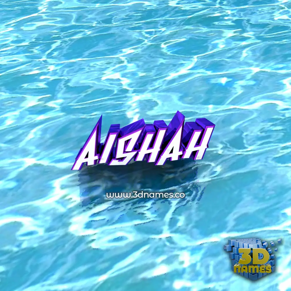 aishah in Water style - 3D name wallpaper