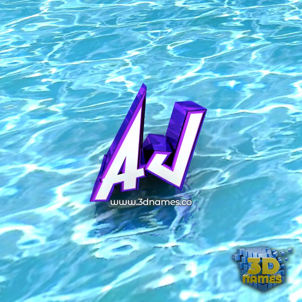 aj in Water style - 3D name wallpaper