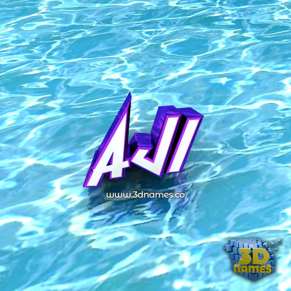 aji in Water style - 3D name wallpaper