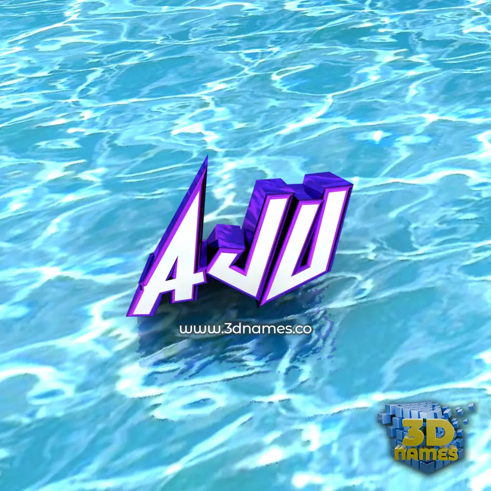 aju in Water style - 3D name wallpaper