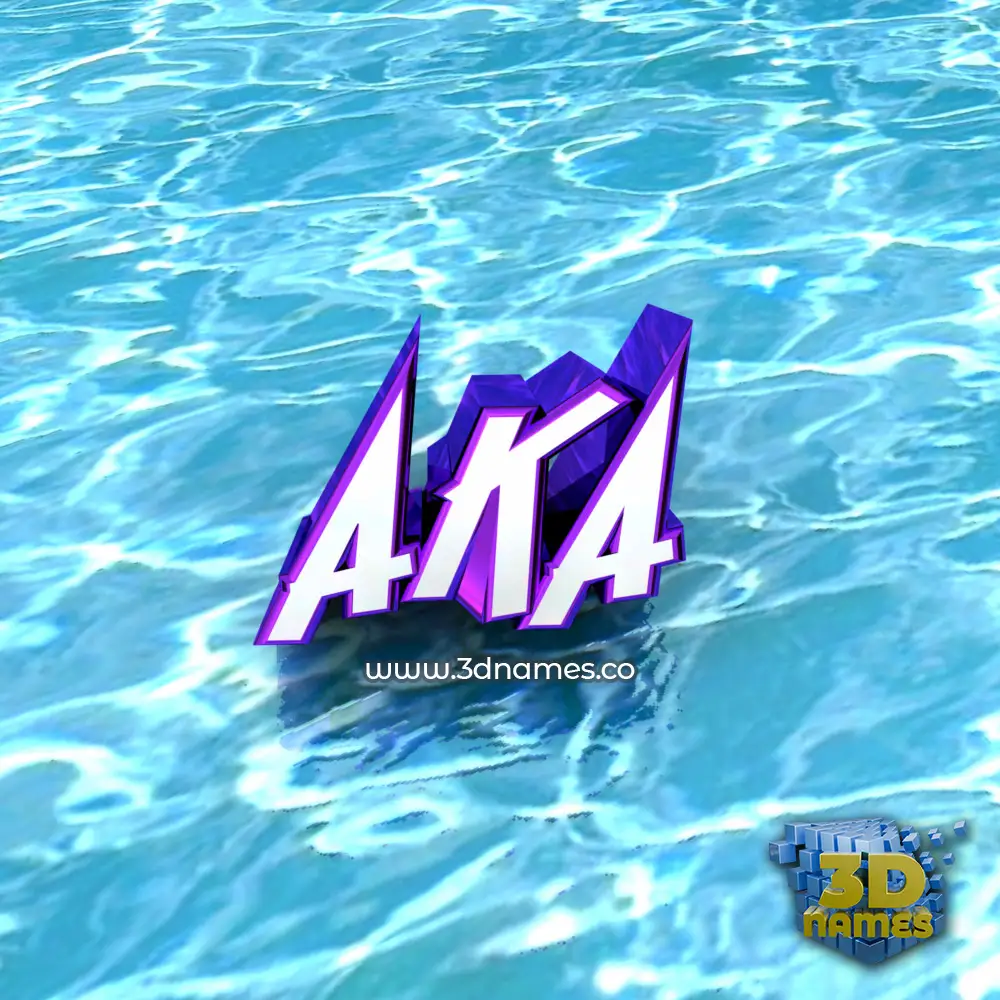 aka in Water style - 3D name wallpaper