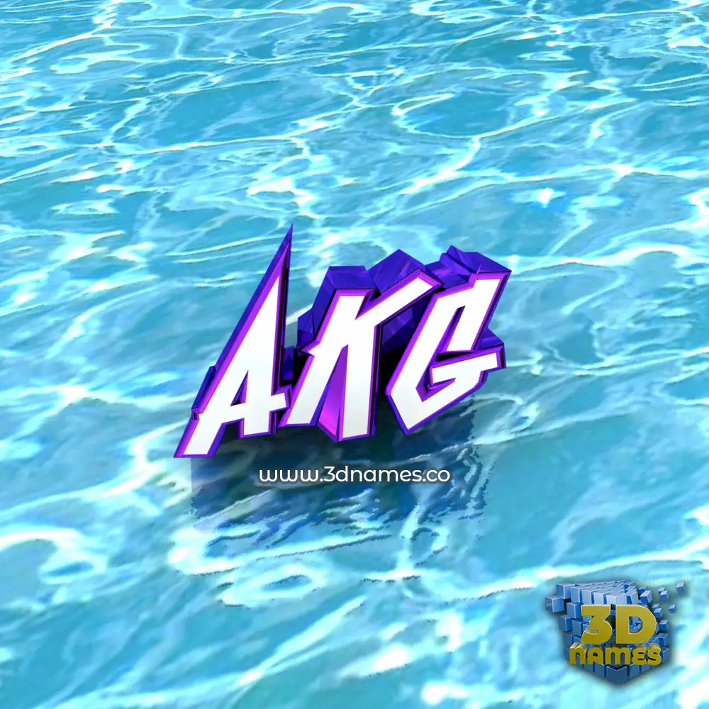 akg in Water style - 3D name wallpaper
