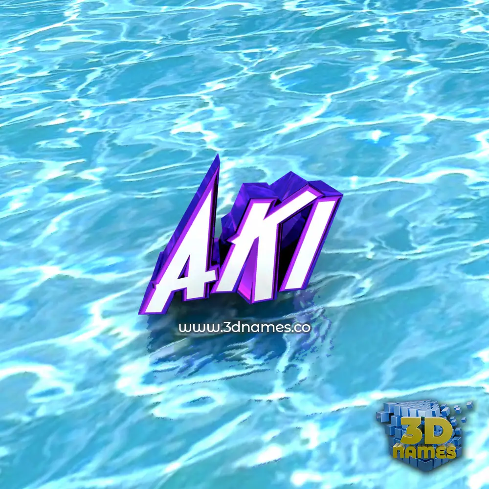 aki in Water style - 3D name wallpaper