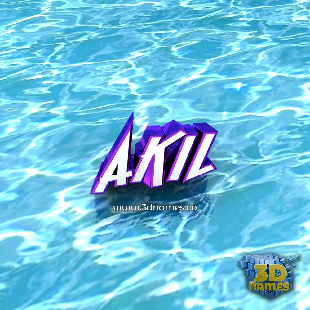 akil in Water style - 3D name wallpaper