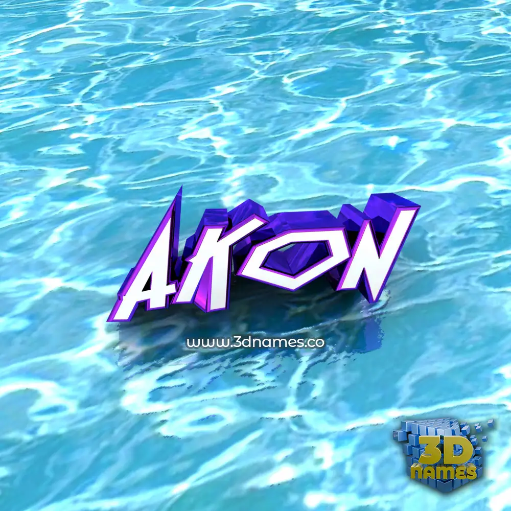 akon in Water style - 3D name wallpaper