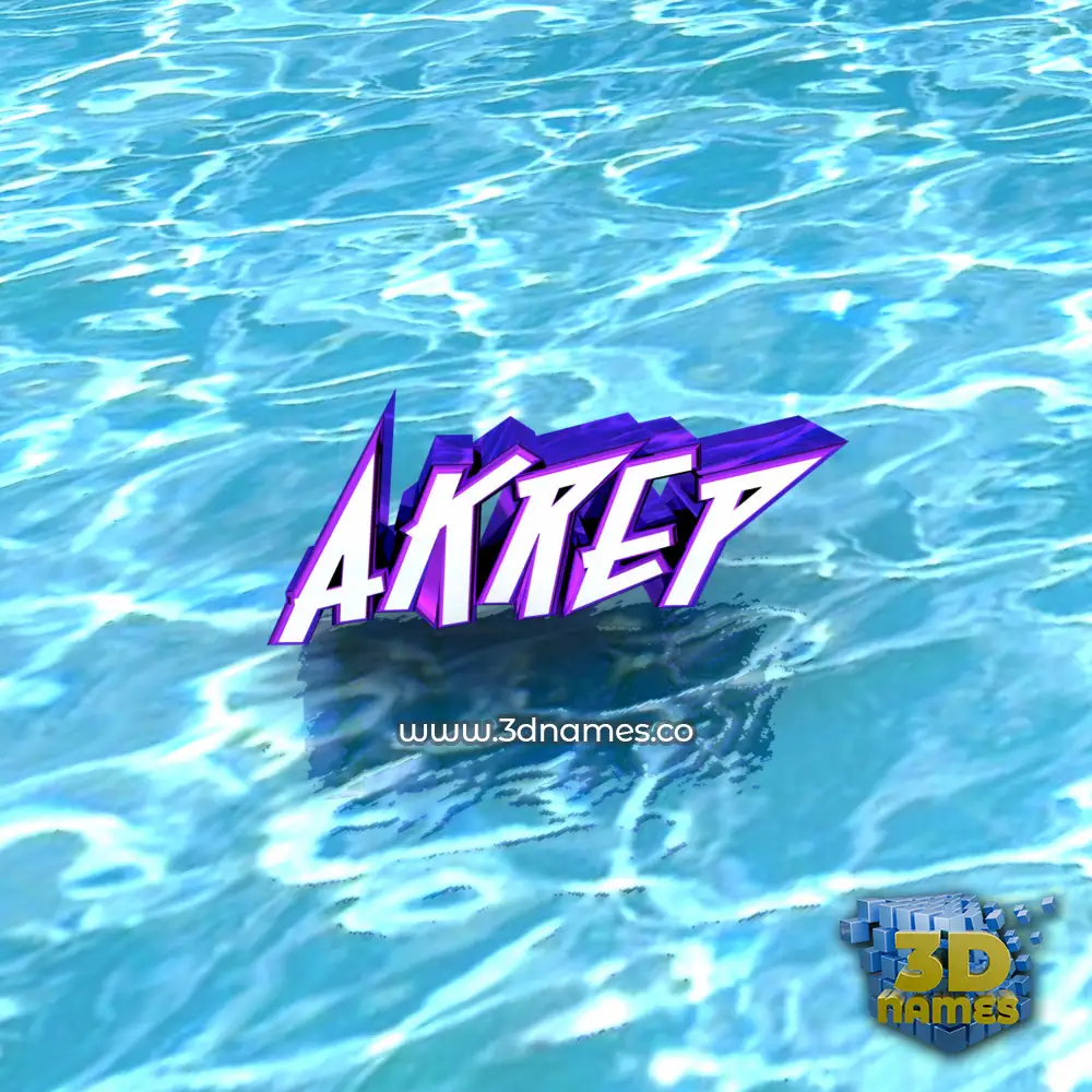 akrep in Water style - 3D name wallpaper